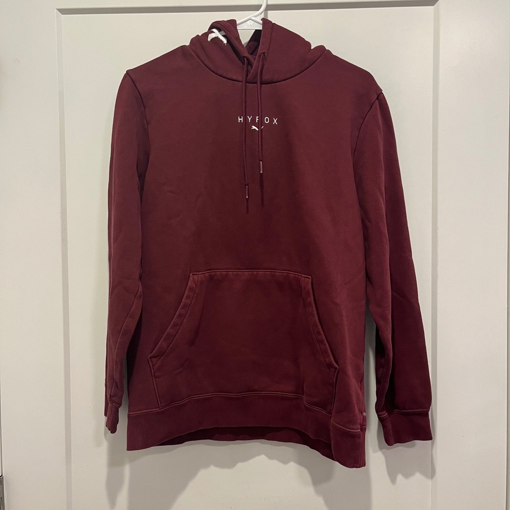 Puma Hyrox World Series of Fitness Racing Hoodie Maroon Burgundy Mens Medium